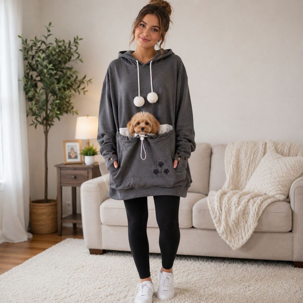 Pet Carrier Hoodie Sweatshirt 3XL Oversized Cozy Dog Mom Cat Mom Kawaii Lounge
